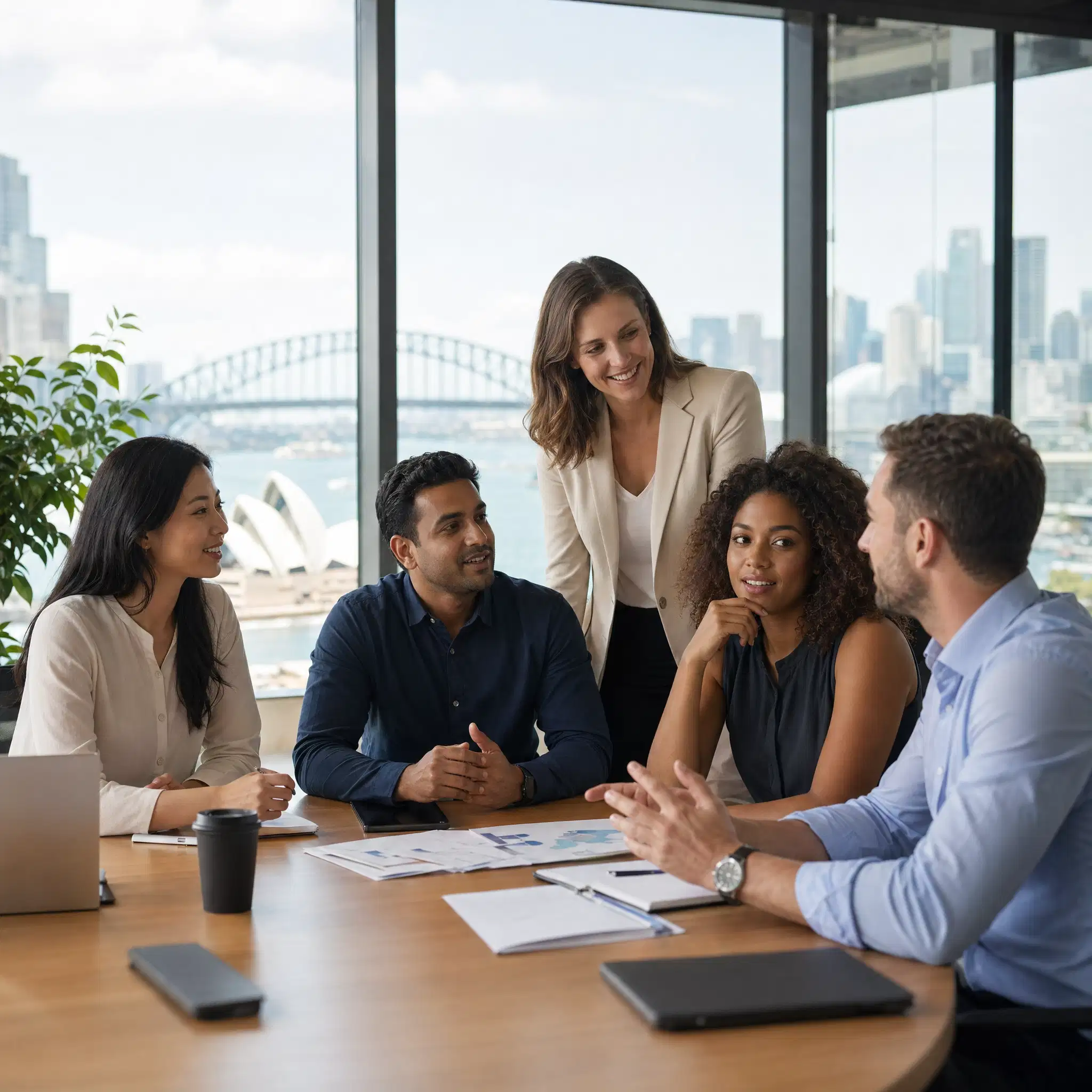 International business team meeting